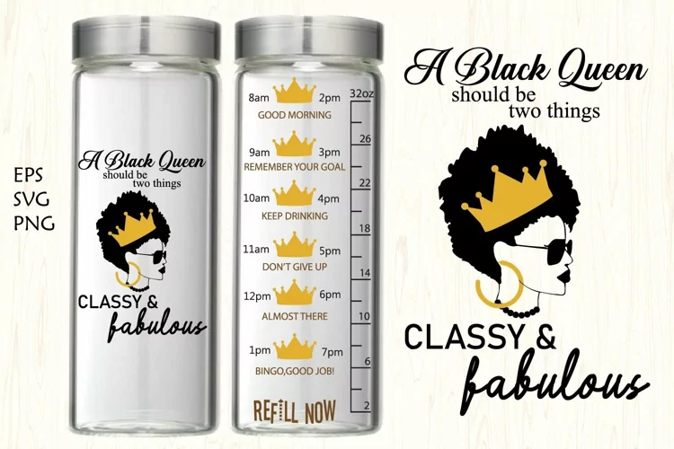 Water tracker, Water tracker svg,black woman water tracker