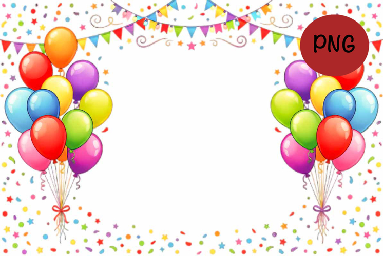 balloon and confetti clipart