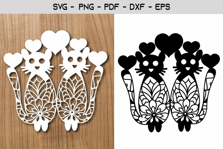 Couple Cat Paper Template Design