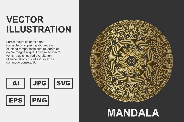 Golden Vector mandala Illustration Design example image 1