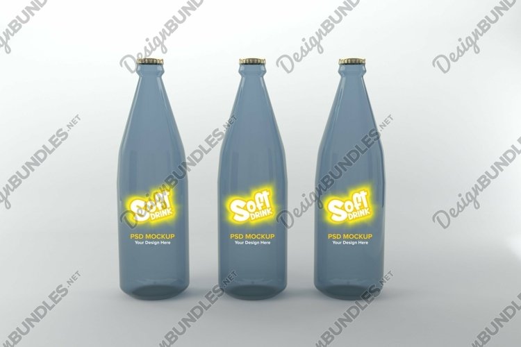 Soft Drink Three Bottle Mockup