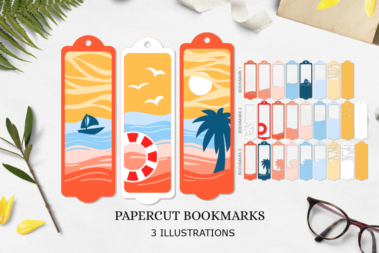 Paper cut bookmark / Bookmark summer paper cutting