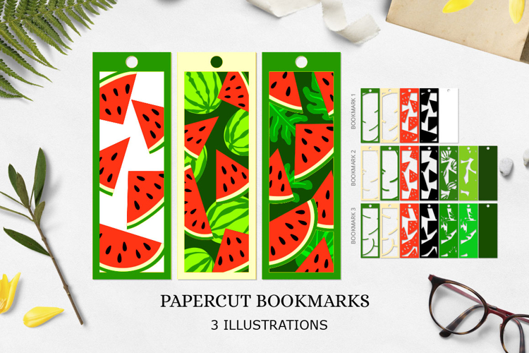 Bookmark laser cut / Watermelon bookmark svg