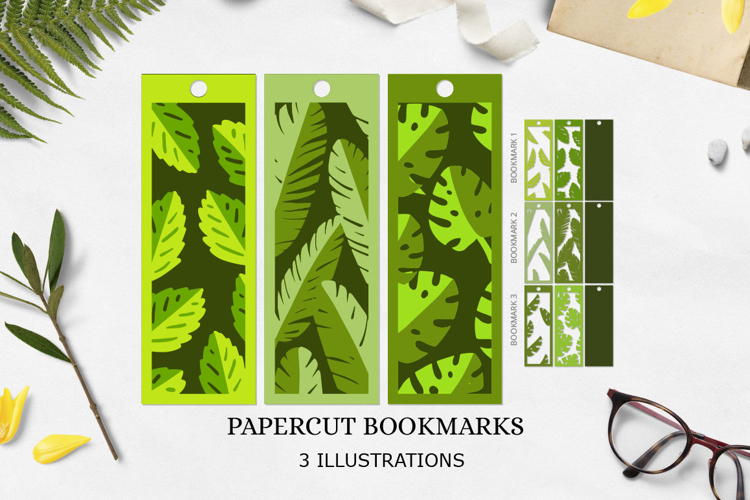 Monstera bookmark / Bookmark paper cutting