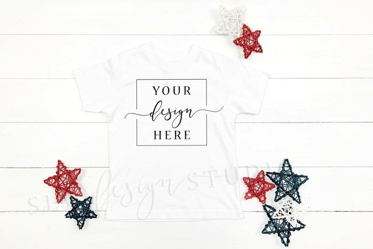 Fourth of July Theme Child Shirt Mockup Independence Day example image 1