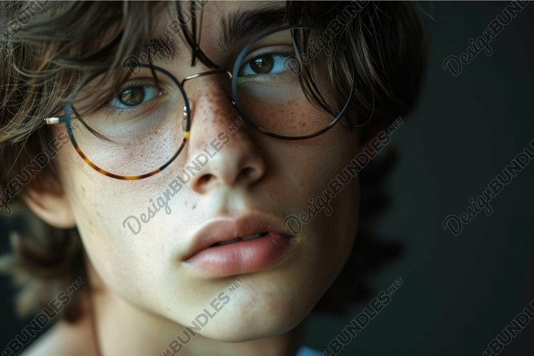Thoughtful young man with glasses