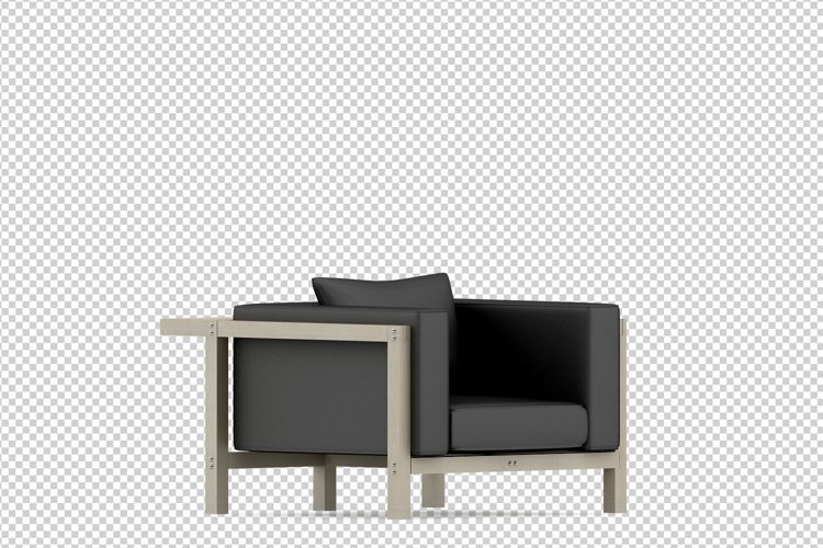 Isometric Arm Chair 3D isolated render
