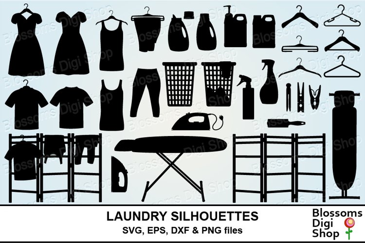 Laundry Silhouette Bundle SVG cut files example image 1
