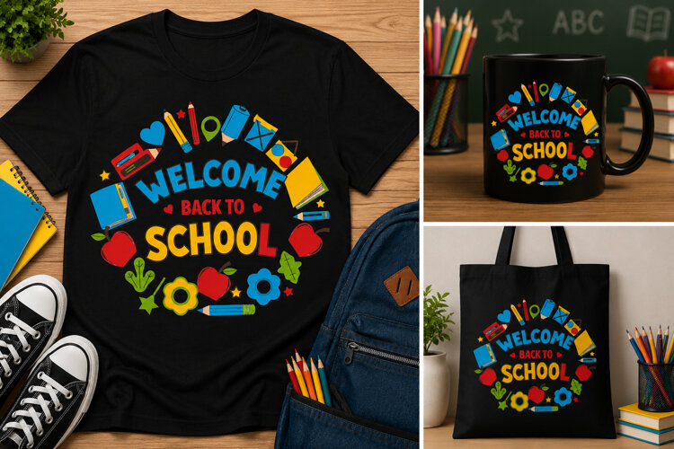 Welcome Back to School PNG, Classroom Back to School Design example image 1