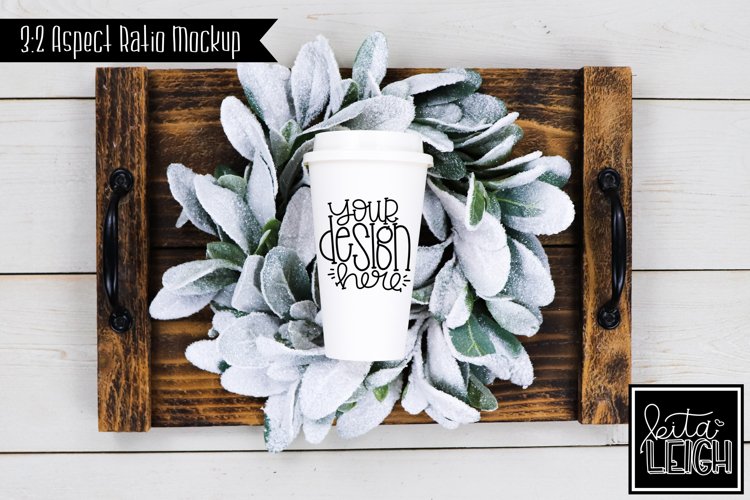 To Go Coffee Snowy Christmas Mockup | Stylized Stock Photo example image 1