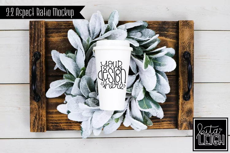 To Go Coffee Snowy Christmas Mockup | Stylized Stock Photo