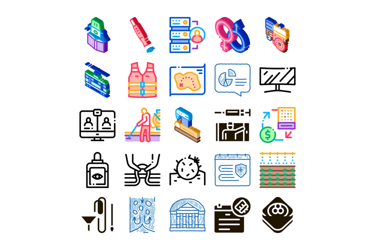Diverse collection of professional and societal icons