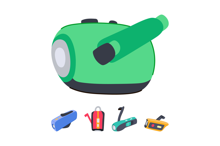 Hand crank flashlight providing emergency lighting