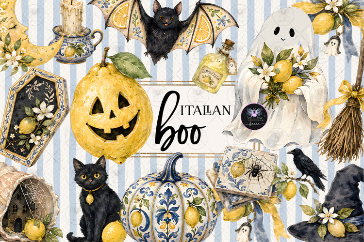 Italian Halloween Lemon Clipart