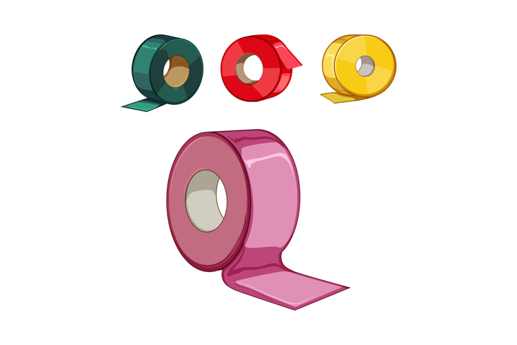 Vibrant rolls of insulating tape for electrical work