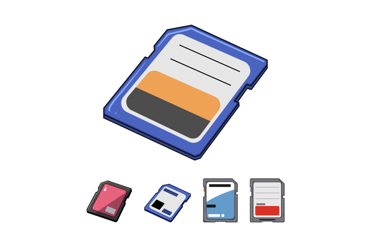 Digital memory cards storing important electronic data