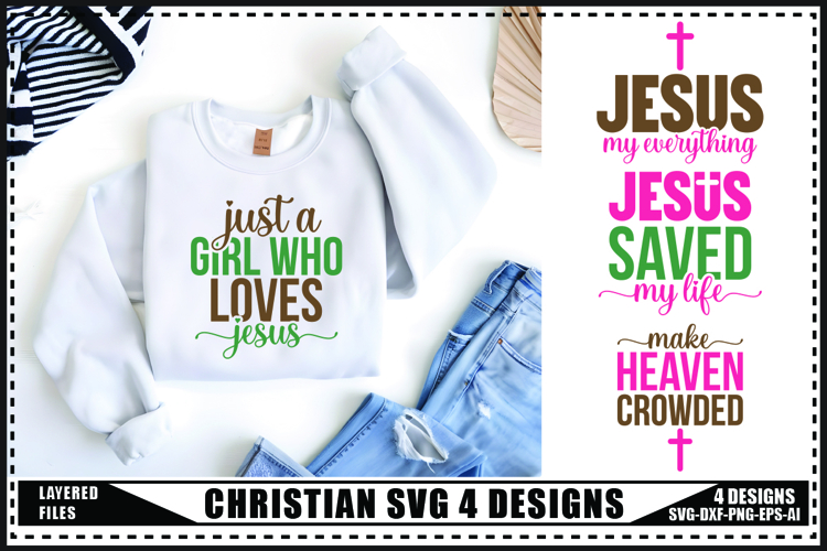 Christian Svg 4 Designs, Religious SVG, Jesus God Svg