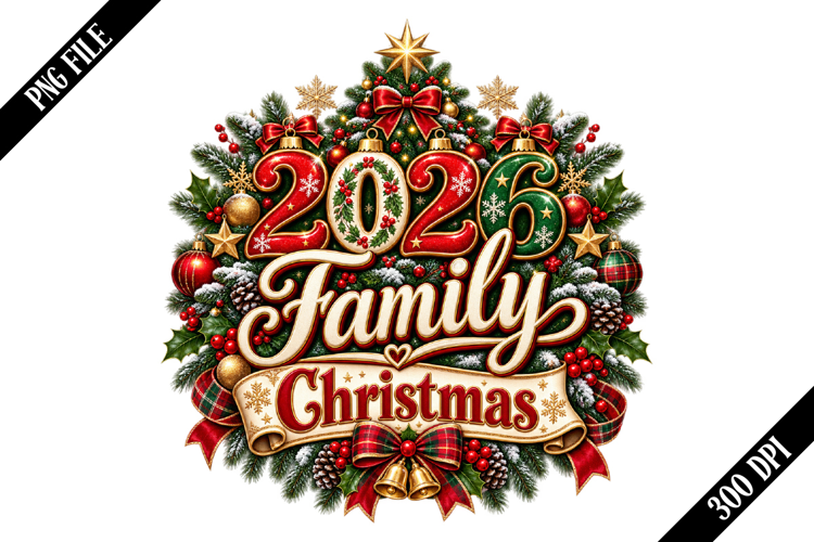 2026 Family Christmas PNG Designs