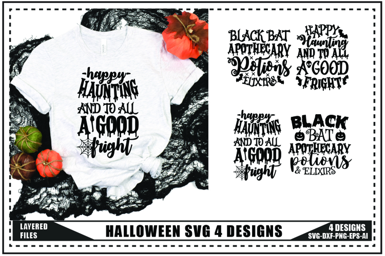 Halloween Svg 4 Designs, Halloween Ghost Trendy Svg Designs