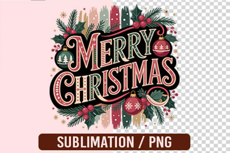 Stripes Merry Christmas PNG Designs