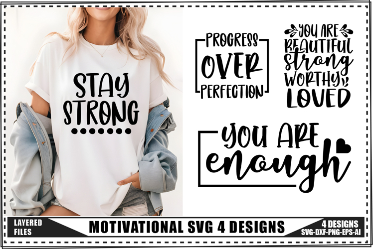 Motivation Svg 4 Designs, Positive Quotes Svg example image 1