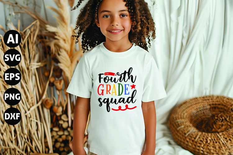 Fourth Grade Squad Svg, Teacher Shirt Svg