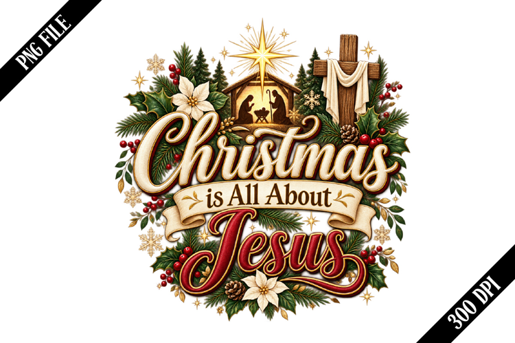 Christmas is All About Jesus PNG Designs