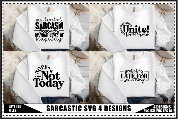 Funny Sarcastic Svg 4 Designs example image 1
