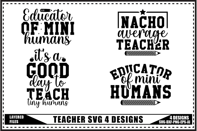 Teacher Svg, Back to School Svg 4 Designs