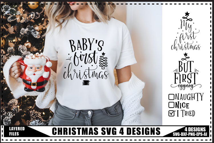 Christmas Svg 4 Designs, Santa Svg, Funny Christmas Shirt