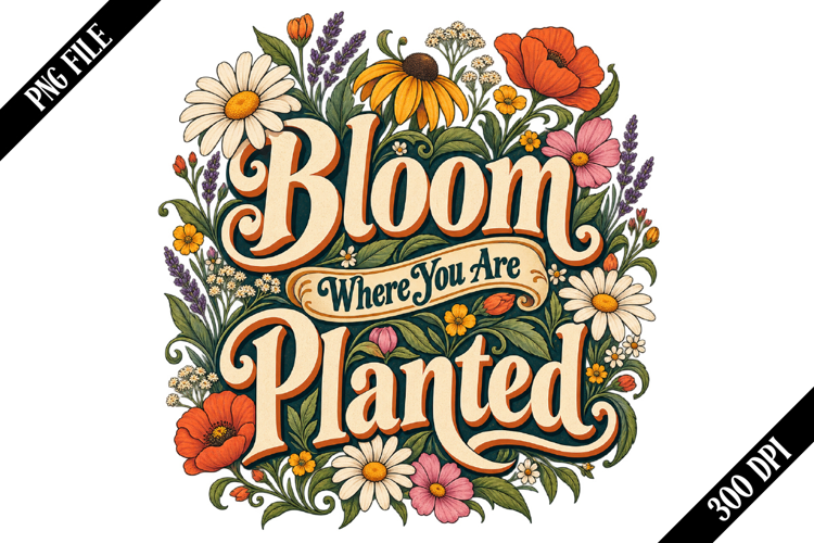 Bloom Where You Are Planted PNG Designs