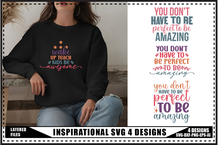 Inspirational Svg 4 Designs, Self Love Svg, Funny Quotes Svg