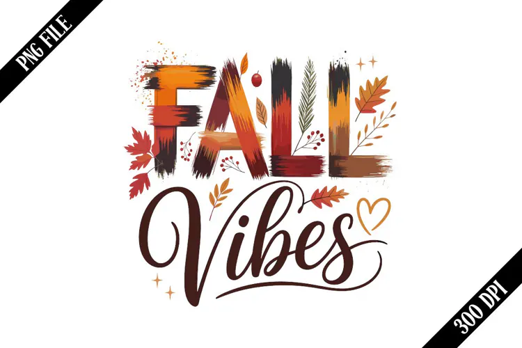 Fall Vibes Autumn Leaves Sublimation PNG Designs