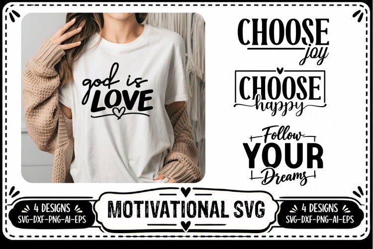 Motivation Quotes Svg 4 Designs example image 1