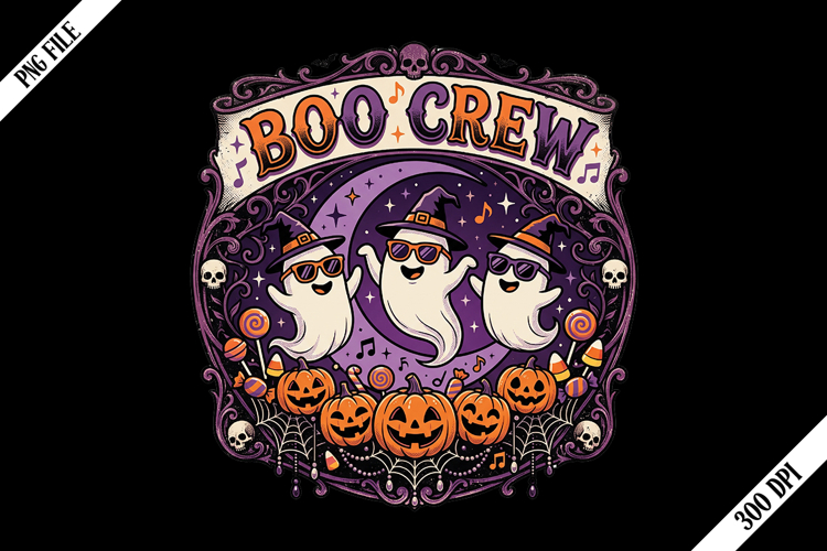 Boo Crew Ghosts & Pumpkins Halloween PNG