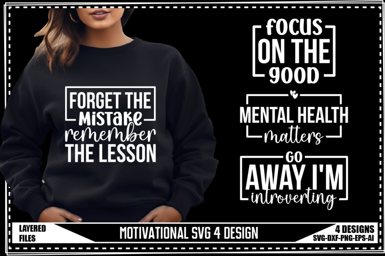 Motivation Svg 4 Designs, Positive Quotes Svg