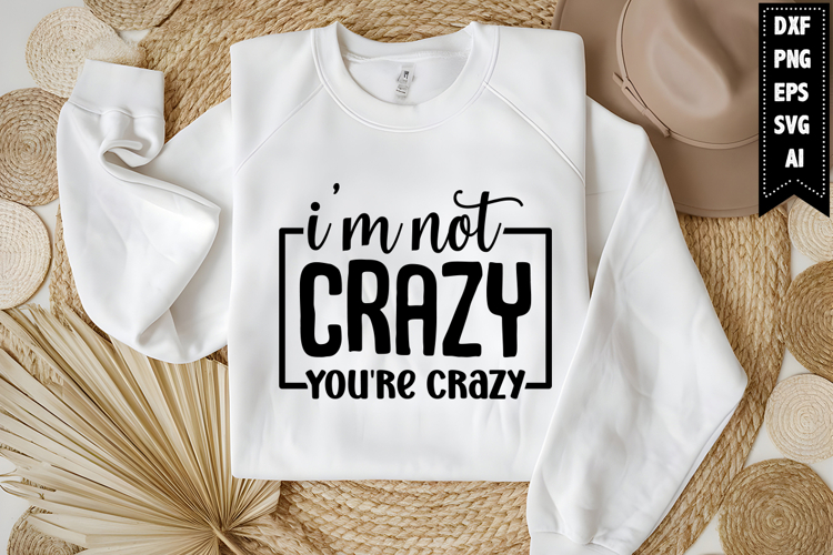 Im Not Crazy Youre Crazy Svg, Funny Sarcastic Svg