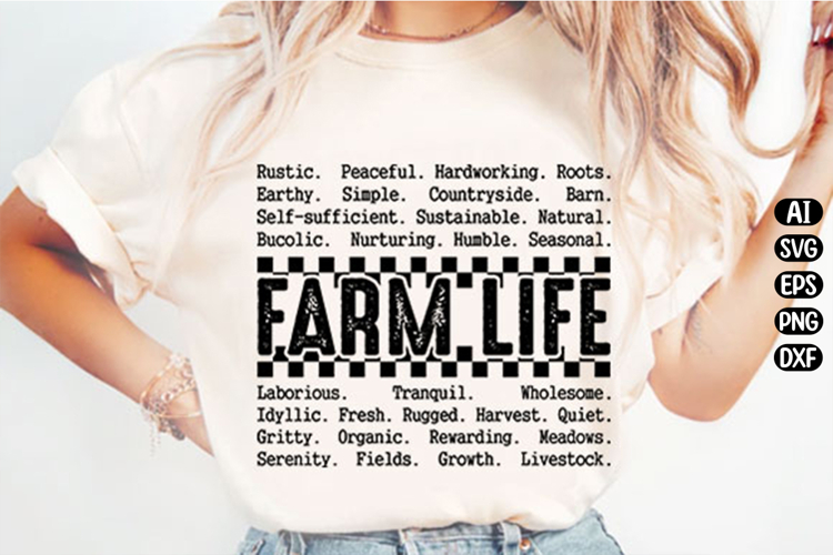 Farm Life Words Farm Positive Svg Design