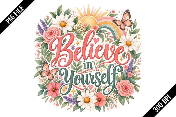 Believe in Yourself PNG Designs example image 1