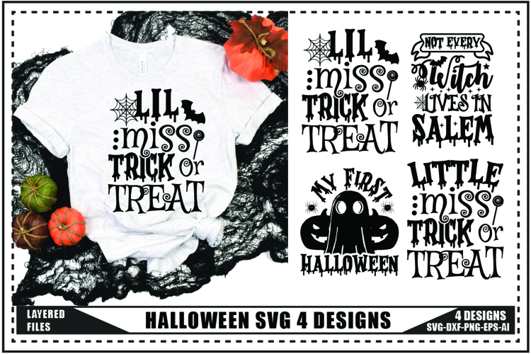 Halloween Svg 4 Designs, Halloween Ghost Trendy Svg Designs