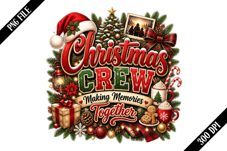 Christmas Crew Making Memories Together PNG Designs example image 1