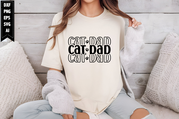 cat dad Svg, Funny Cat Quotes Svg Design