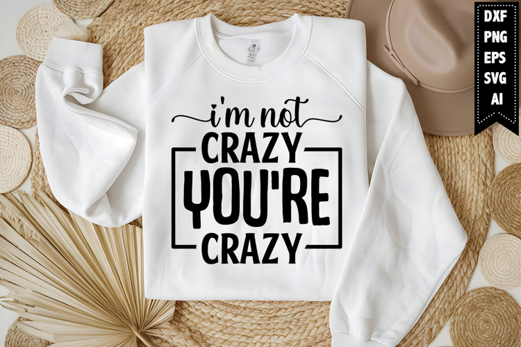 Im Not Crazy Youre Crazy Svg, Funny Sarcastic Svg