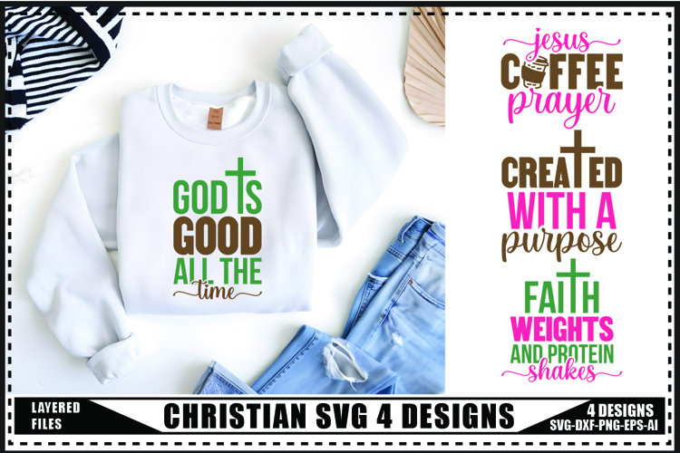 Christian Svg 4 Designs, Religious SVG, Jesus God Svg