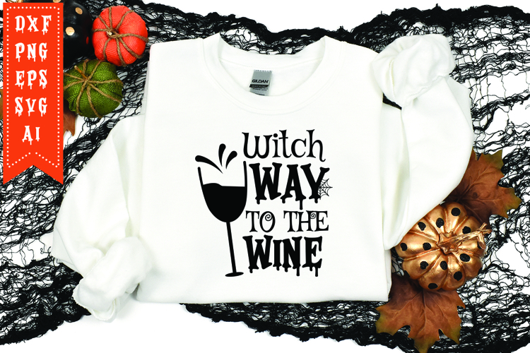 Witch way to the wine Svg, Halloween Svg, Funny Ghost Svg