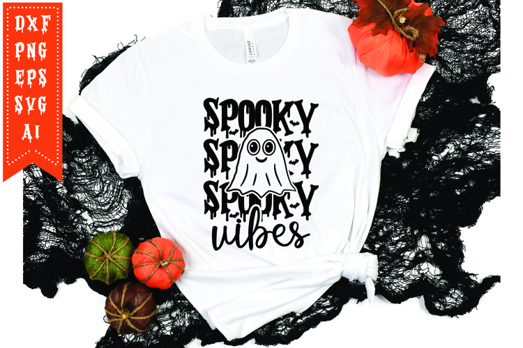Spooky Vibes Svg, Halloween Svg, Funny Ghost Svg