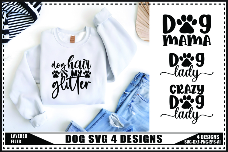Dog Svg 4 Designs, Paw Prints Svg, Dog Lover Svg