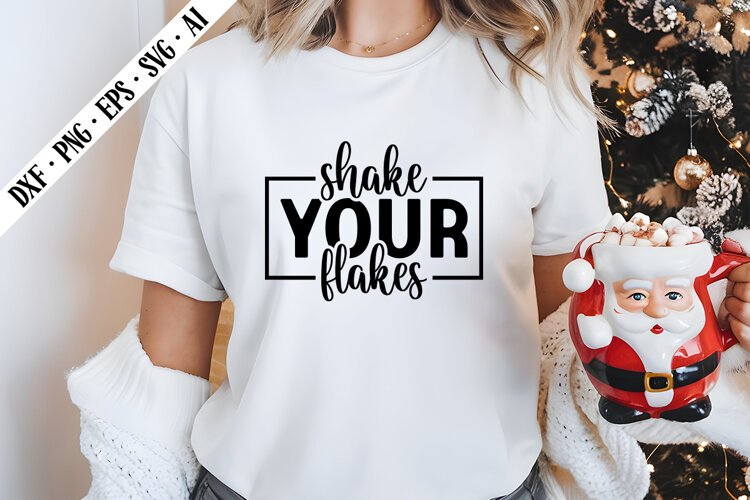 Shake Your Flakes Svg, Christmas Svg Designs example image 1