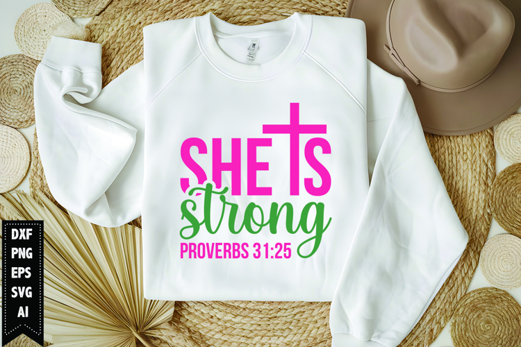 She is Strong Svg, Religious Svg, Jesus God Svg