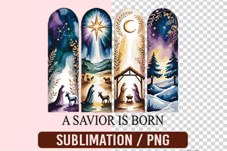 A Savior Is Born Christmas PNG Designs